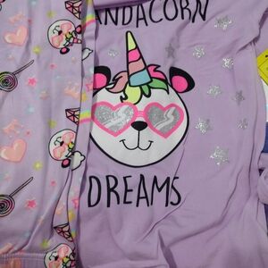 Freestyle Pandacorn Dreams Kids Pajamas - Lavender Long Sleeves & Pants NWT Sz 8